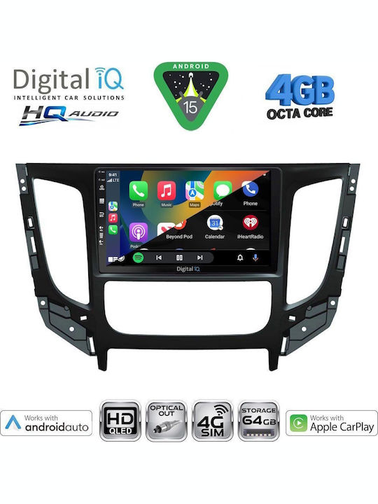 Digital IQ Car Audio System for Mitsubishi L200 2015-2019 with Clima (Bluetooth/USB/WiFi/GPS/Apple CarPlay/Android Auto) with 9" Touch Screen
