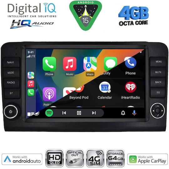 Digital IQ Автомобилна Аудио Система за Mercedes-Benz ML / GL Class 2005-2011 (Bluetooth/USB/Wi-Fi/GPS/Apple CarPlay/Android Auto) с Touch Screen 9"