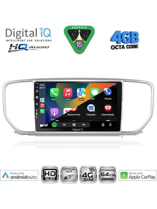 Digital IQ Car Audio System for Kia Sportage 2018-2021 Bluetooth USB WiFi GPS Apple CarPlay Android Auto with 9" Touch Screen