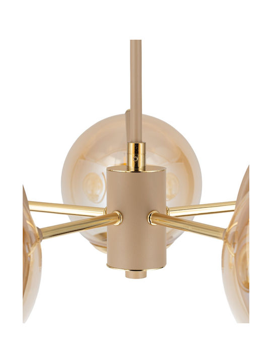 HowHomely Deckenleuchte Beige für 5 E14 Lampenbirnensockel