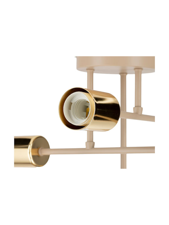 HowHomely Deckenleuchte Beige für 6 E27 Lampenbirnensockel