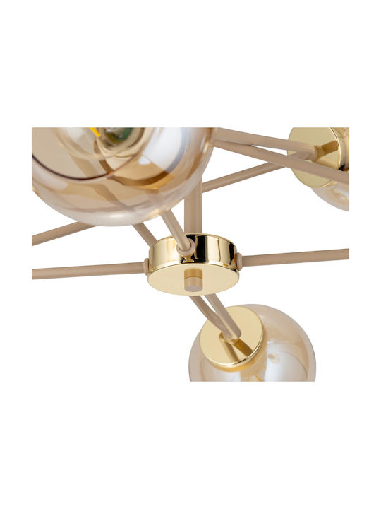 HowHomely Beige Pendant Ceiling Light For 6 E27 Bulbs