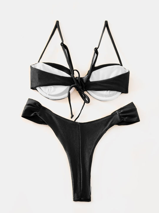 Set Bikini Cu Burete Negru Mărimea M Negru