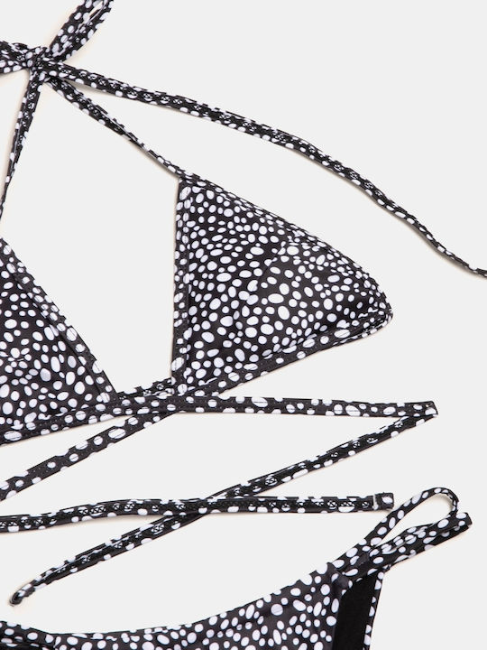 Set Bikini Triunghi Pareo Mărimea S Negru