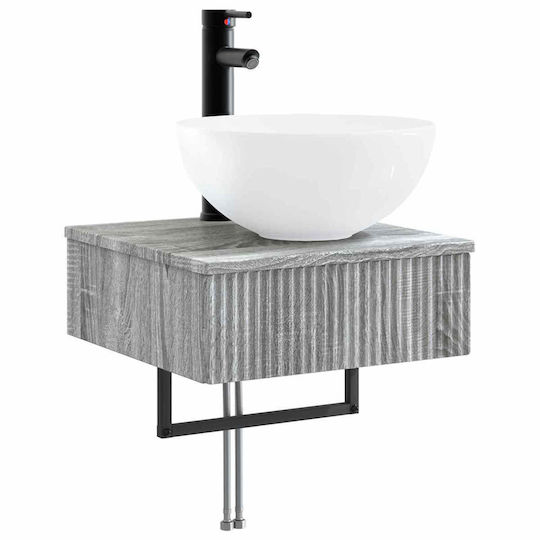 vidaXL Badezimmer Waschtisch-Einheit mit Licht 43x16x62,5cm Graue