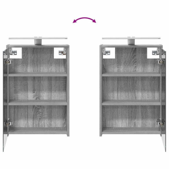 vidaXL Badezimmer Waschtisch-Einheit mit Licht 43x16x62,5cm Graue