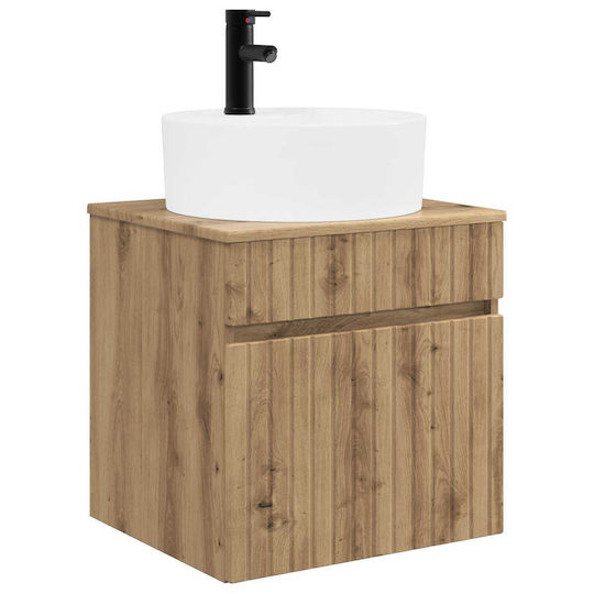 vidaXL Badezimmer Waschtisch-Einheit mit Licht 53x15.5x70cm Eiche
