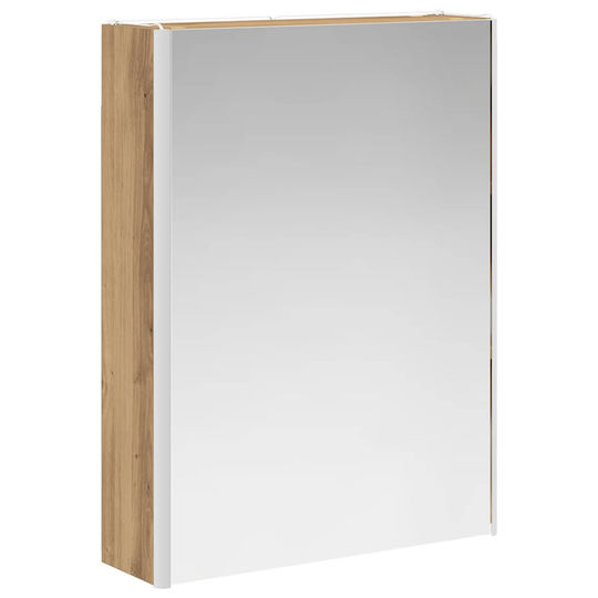 vidaXL Badezimmer Waschtisch-Einheit mit Licht 53x15.5x70cm Eiche