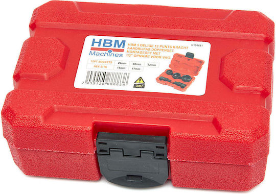 HBM Machines Καρυδάκι Εξάγωνο με Καρέ Υποδοχής 1/2" Διάμετρος 1/2" / 24 / 30 / 32