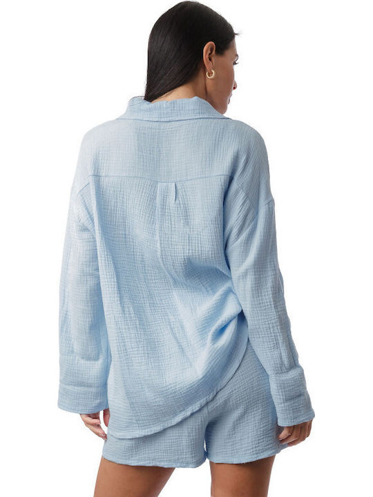 Women's Set with Light Blue Shorts
