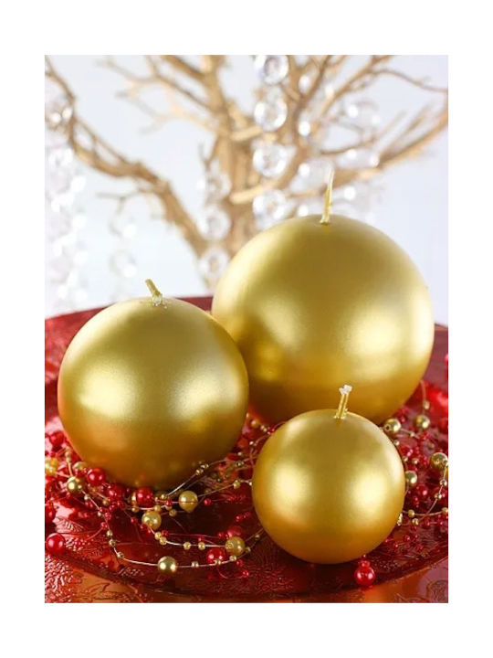 PartyDeco Decorative Gold Ball Candle
