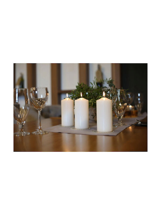 Aura Glass Διακοσμητικό Κερί Λευκό 6x10εκ.