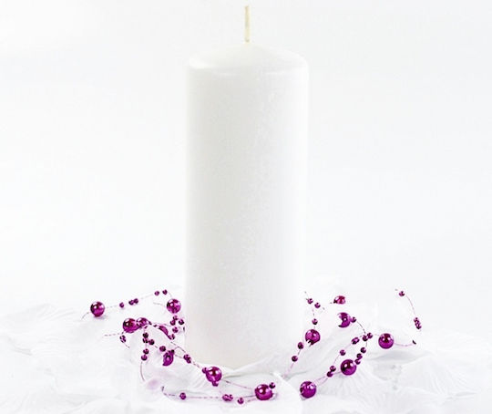 Aura Glass Decorative Candle White 8x20cm