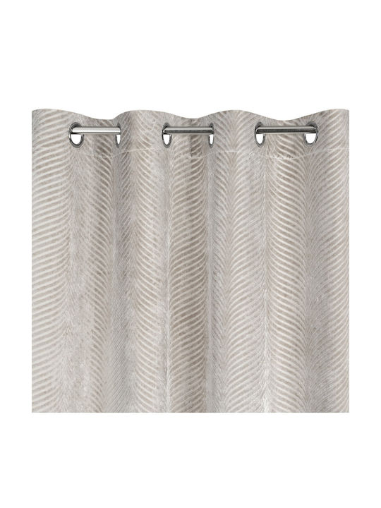 Eurofirany Set Blackout Curtains with Grommets Lussi Light Beige 140x250cm