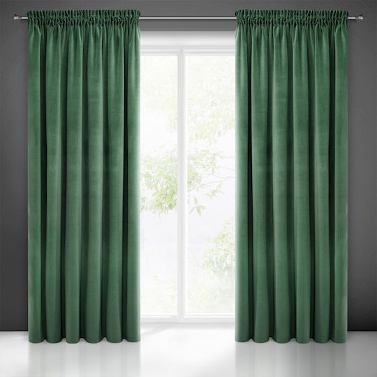 Eurofirany Σετ Kristi με Τρέσα Bottle Green 140x250εκ.