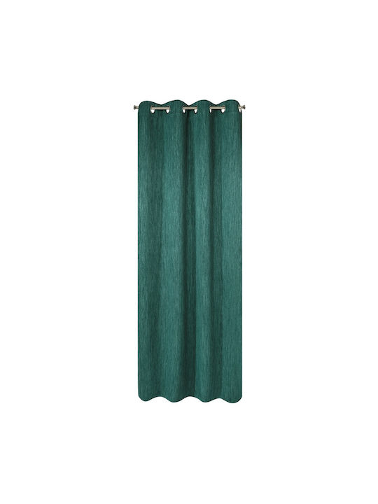 Eurofirany Set Perdele Cu Capse Verde Închis 135x250cm