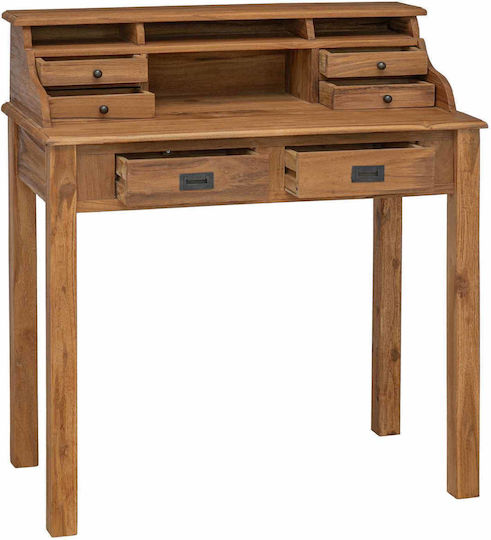 Desk Made of Solid Wood Natural with Metal Legs 89.5x49.5x100 cm