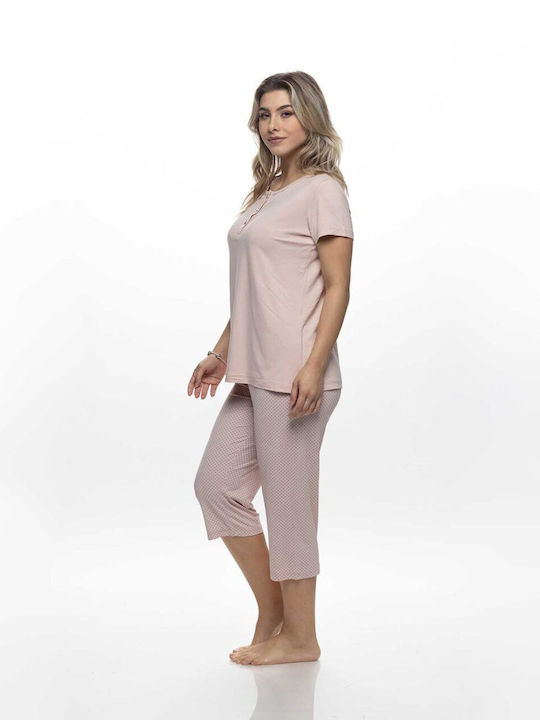 Galaxy Καλοκαιρινό Γυναικείο Σετ Πιτζάμας Pink