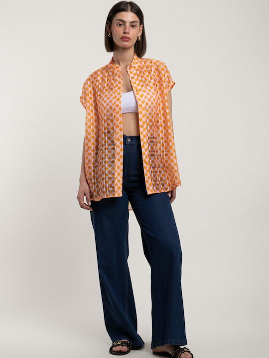 Short Sleeve Women's Shirt Orange