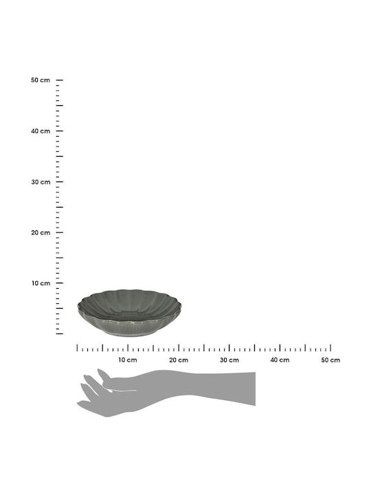 HowHomely Πιάτο Βαθύ Κεραμικό Γκρι με Διάμετρο 20cm