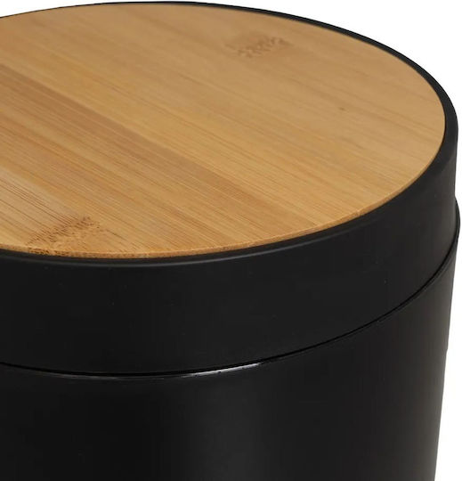 HowHomely Bamboo Καλαθάκι Μπάνιου 5lt Μαύρο