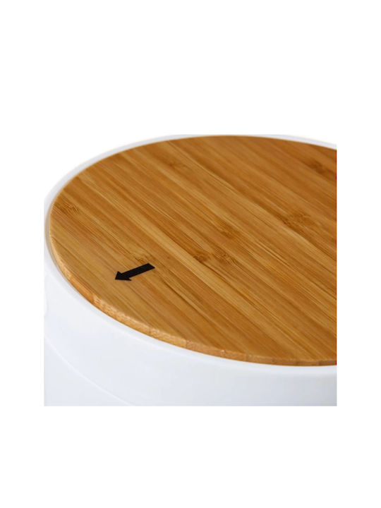 HowHomely Bamboo Καλαθάκι Μπάνιου 5lt Λευκό