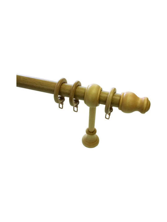Gardinia Hölzernes Vorhangstange Einzeln 120cm Beige