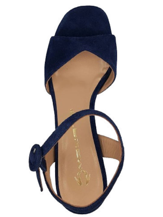 Sandale Elegante Damă De Piele Albastre