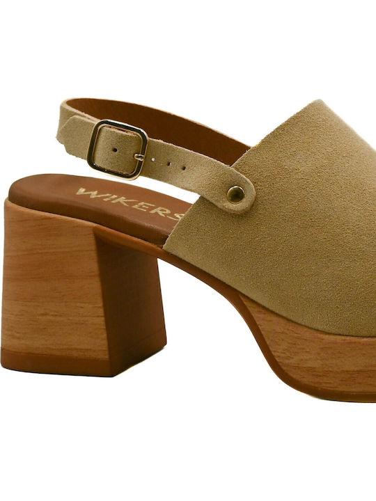 Suede Damen Sandalen Anatomisch Beigen