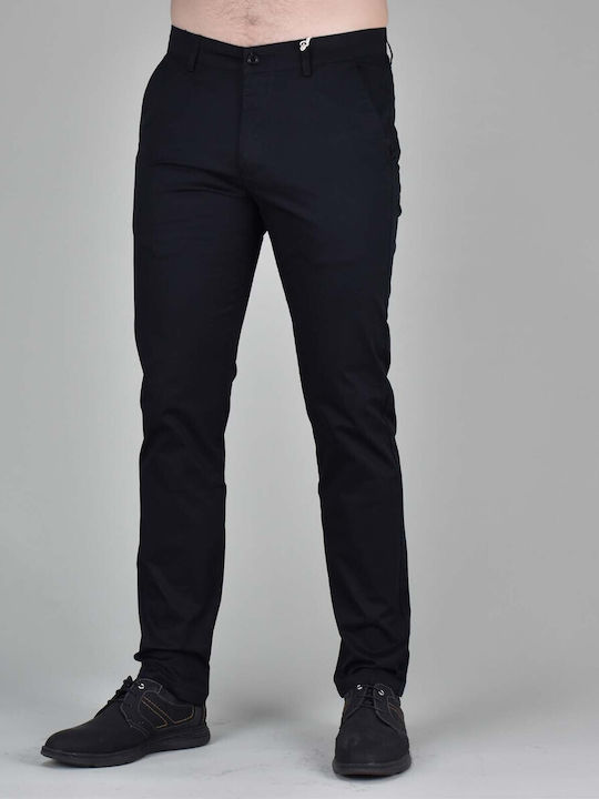 Elastic Trousers in Slim Fit Black