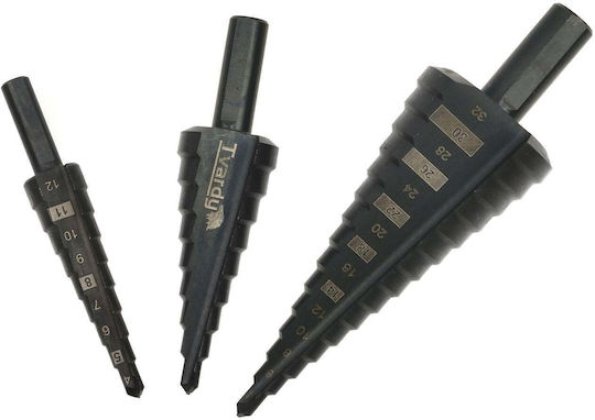 Geko Set 3 Burghie Conice HSS Pentru Metal 1-32mm