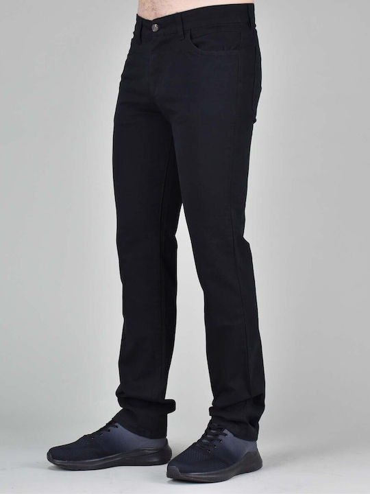 Elastic Trousers in Slim Fit Black