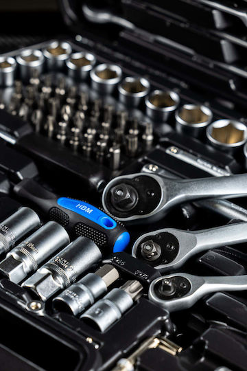HBM Machines Ratchet with Sockets 1\2" & 3\8" & 1\4" 216 Pieces
