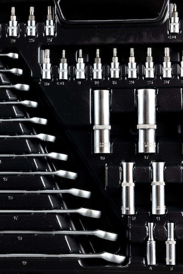 HBM Machines Ratchet with Sockets 1\2" & 3\8" & 1\4" 216 Pieces