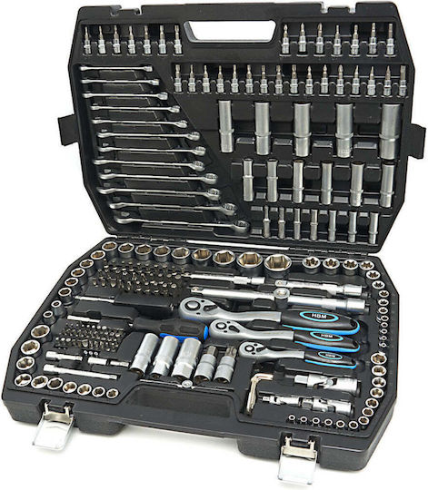 HBM Machines Ratchet with Sockets 1\2" & 3\8" & 1\4" 216 Pieces