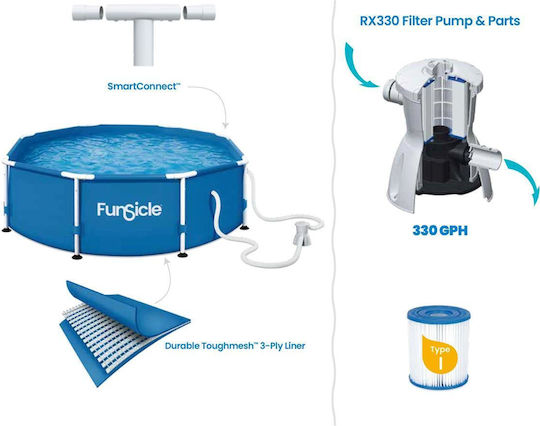 Summer Waves Πισίνα PVC με Μεταλλικό Σκελετό