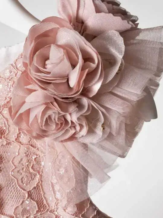 Mädchenkleid Mit Pailletten In Rosa