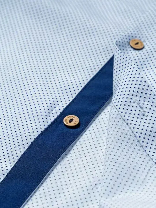 Kids Short-Sleeved Polka Dot White Shirt