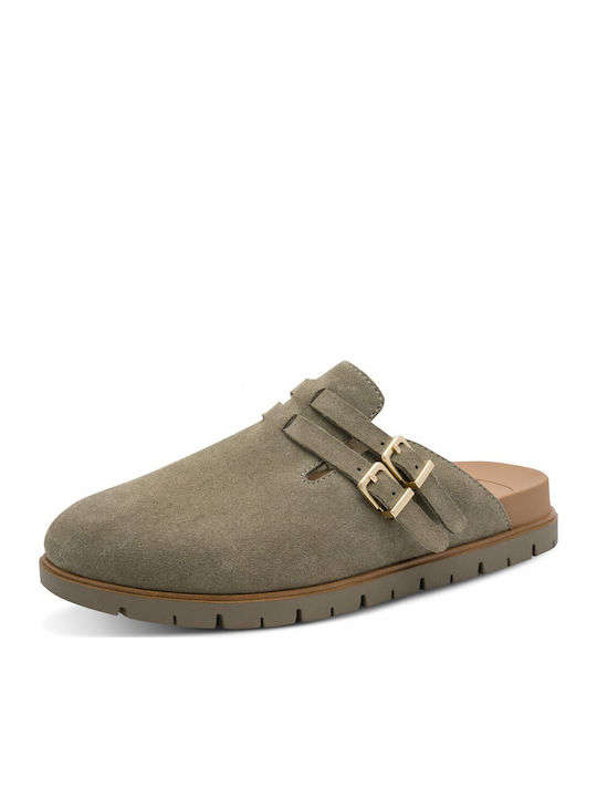 Leather Women's Sandals Green