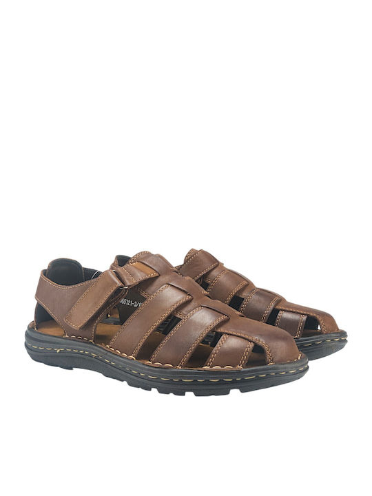 Men's Sandals In Tabac Brown Colour
