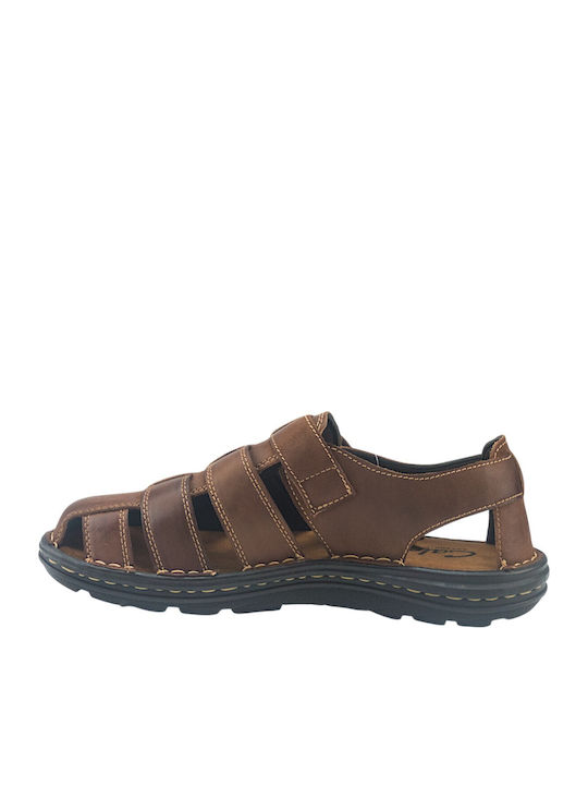 Men's Sandals In Tabac Brown Colour