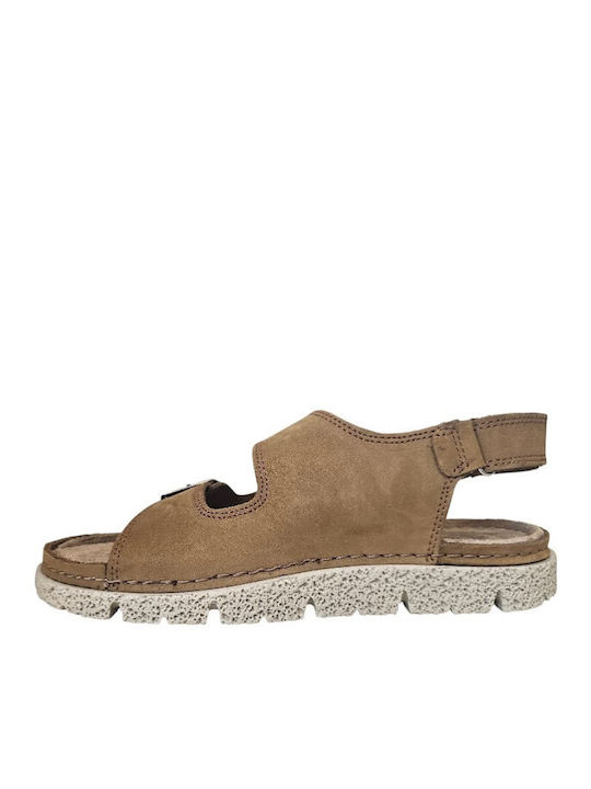 Leather Men's Sandals in Tabac Brown Colour A103-TAMPA