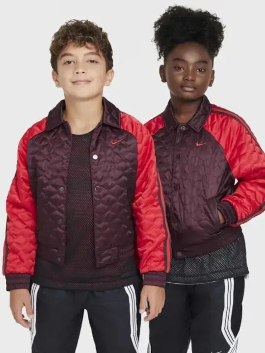 Kids Sports Jacket Burgundy Puff