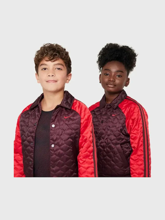 Kids Sports Jacket Burgundy Puff