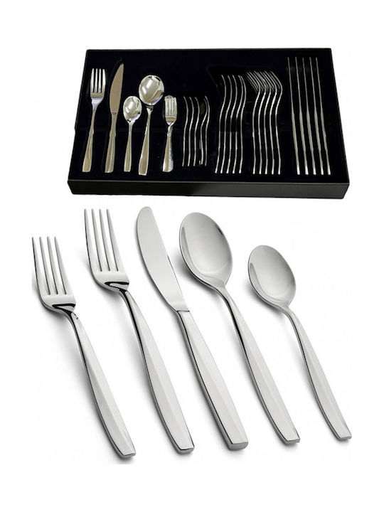 Inart Silver Stainless Steel Cutlery Set 30 Pieces
