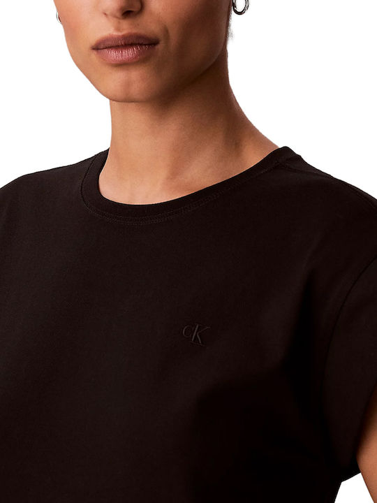 Summer Midi T-Shirt Dress with Tearing Black