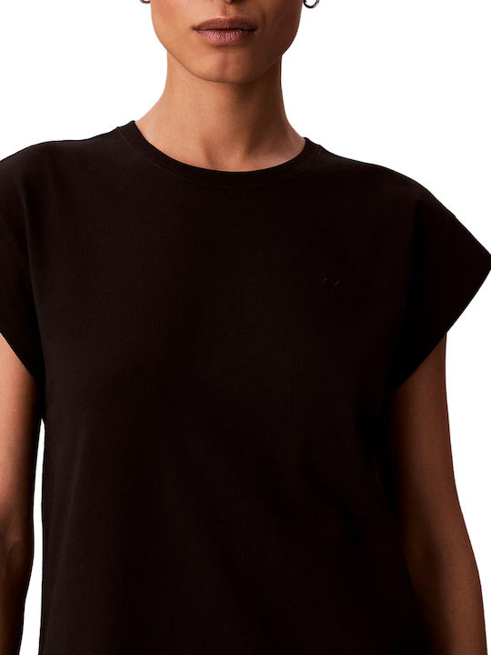 Summer Midi T-Shirt Dress with Tearing Black