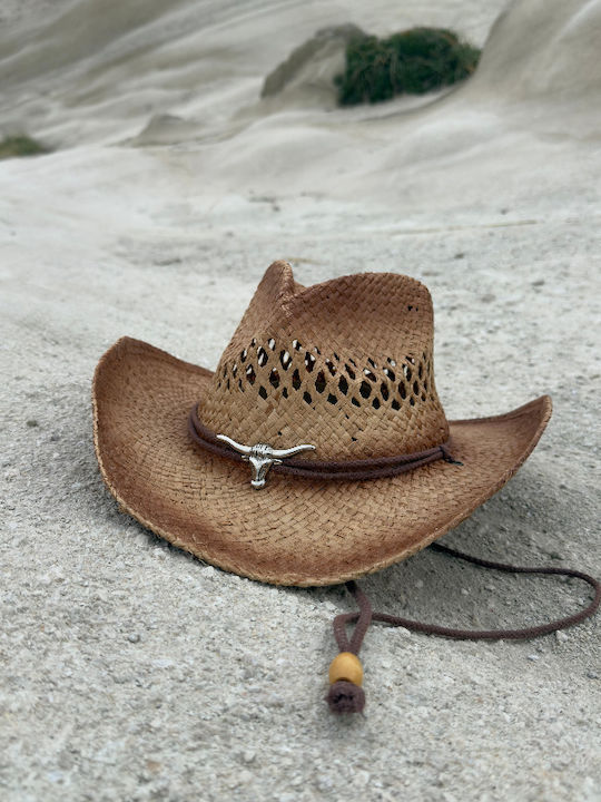 LiebeQueen Women's Wicker Western Brown Hat