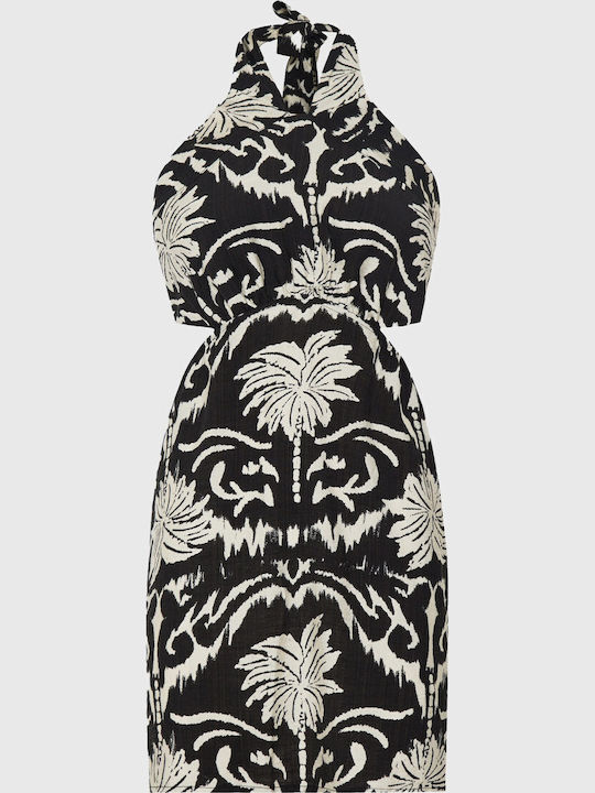 Sommer Mini Abend Kleid Offener Rücken Schwarzes FBL013-107-13-Schwarz
