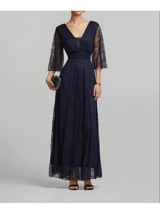 Rochie Maxi pentru Nuntă / Botez cu Dantelă Albastră